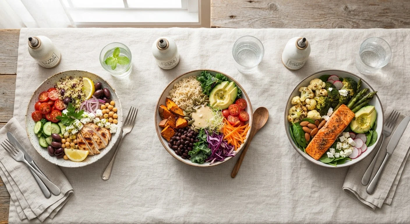 Popular Dietary Patterns Side by Side: Mediterranean, Plant-Based, and Low-Carb